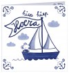 Hoera - Bootje - gevouwen kaart